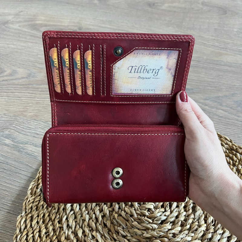 Dámska kožená peňaženka červená IRISA