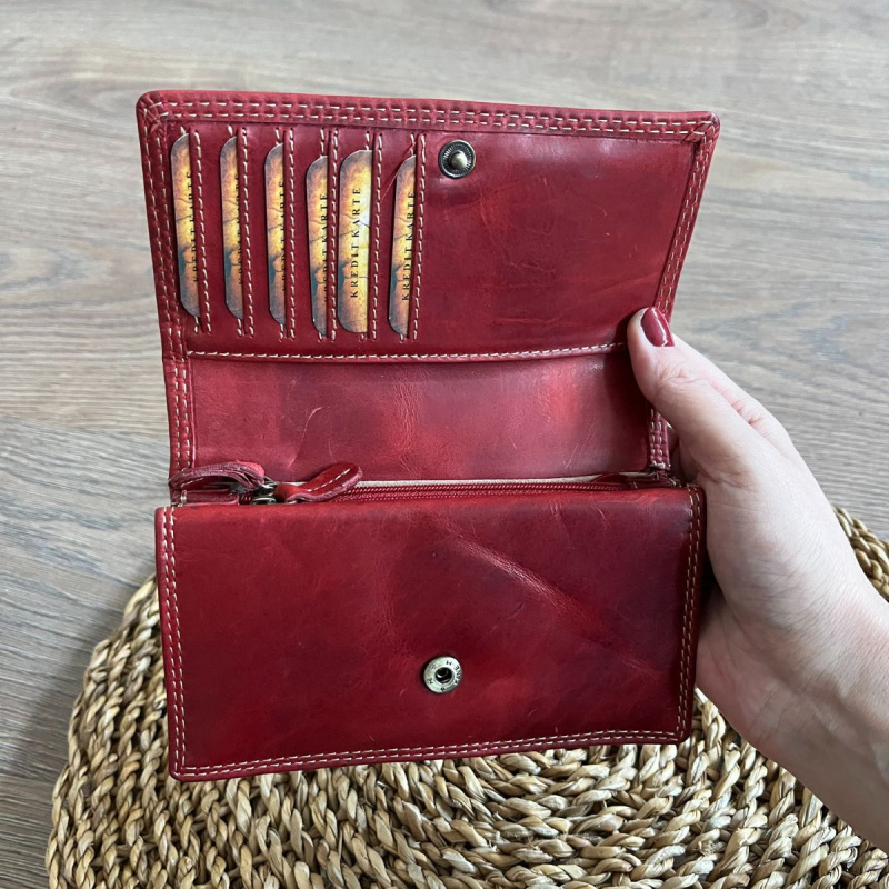 Dámska kožená peňaženka červená BELLIS