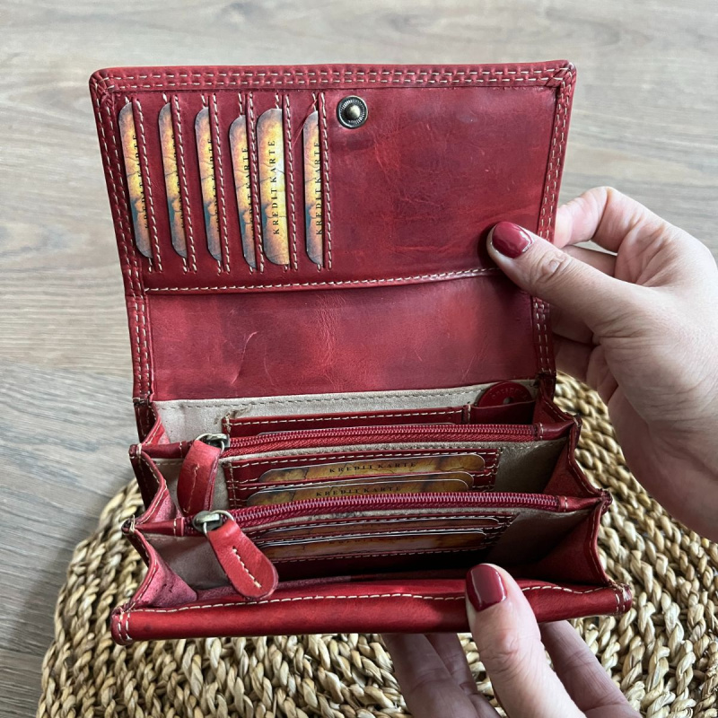 Dámska kožená peňaženka červená BELLIS