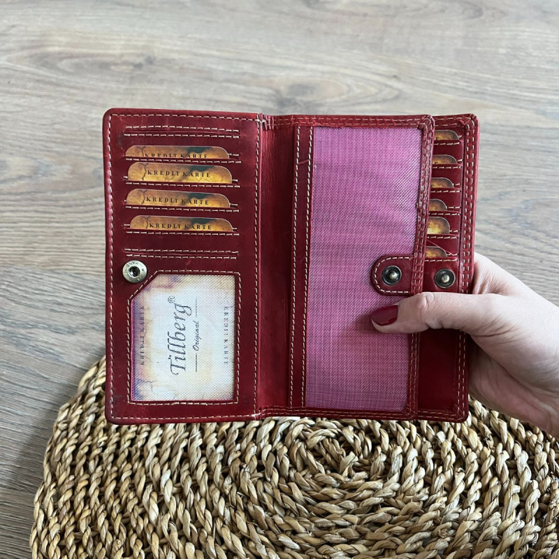 Dámska kožená peňaženka červená BELLIS