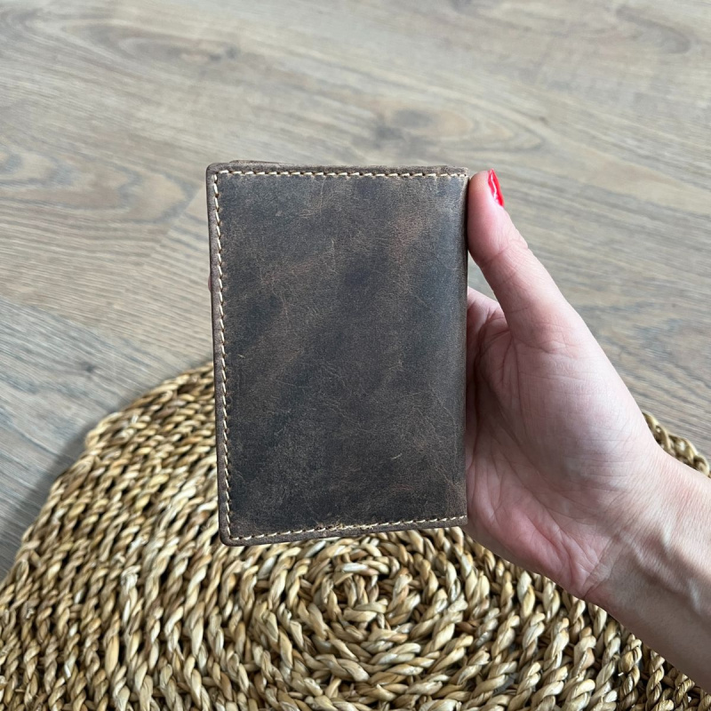 Kožené puzdro na doklady hnedé ASPEN