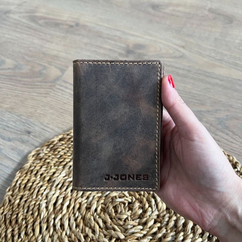 Kožené puzdro na doklady hnedé ASPEN