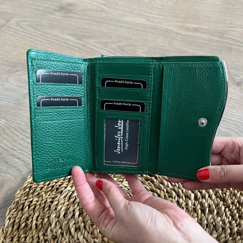 Dámska kožená peňaženka zelená LAURA