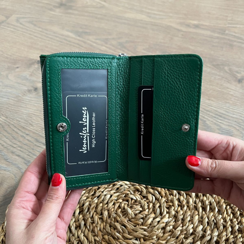 Dámska kožená peňaženka zelená LAURA