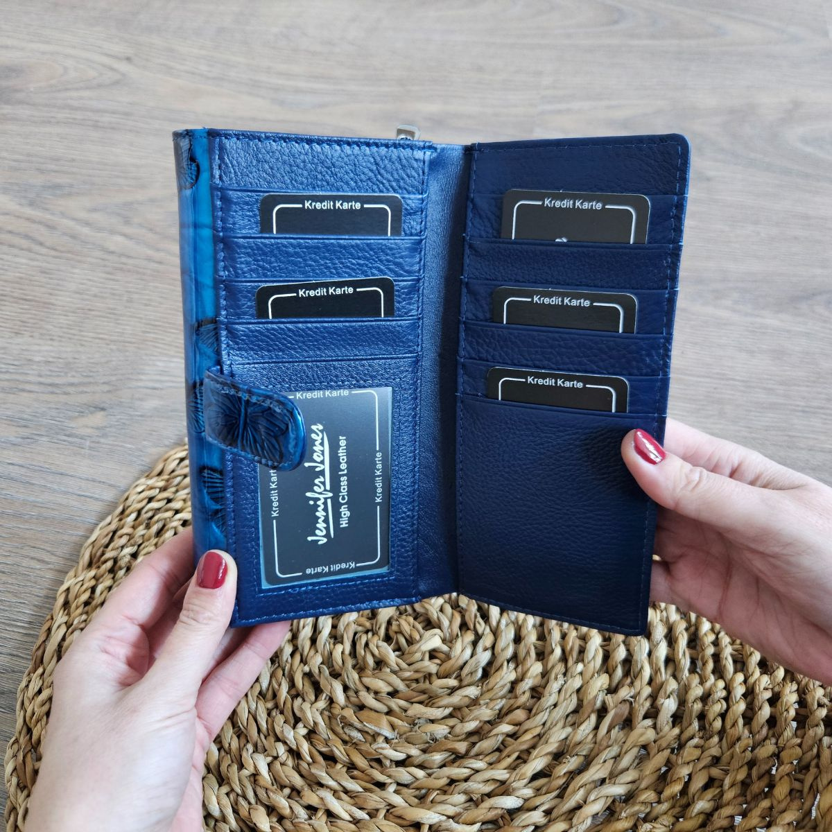 Dámska kožená peňaženka modrá ELSA