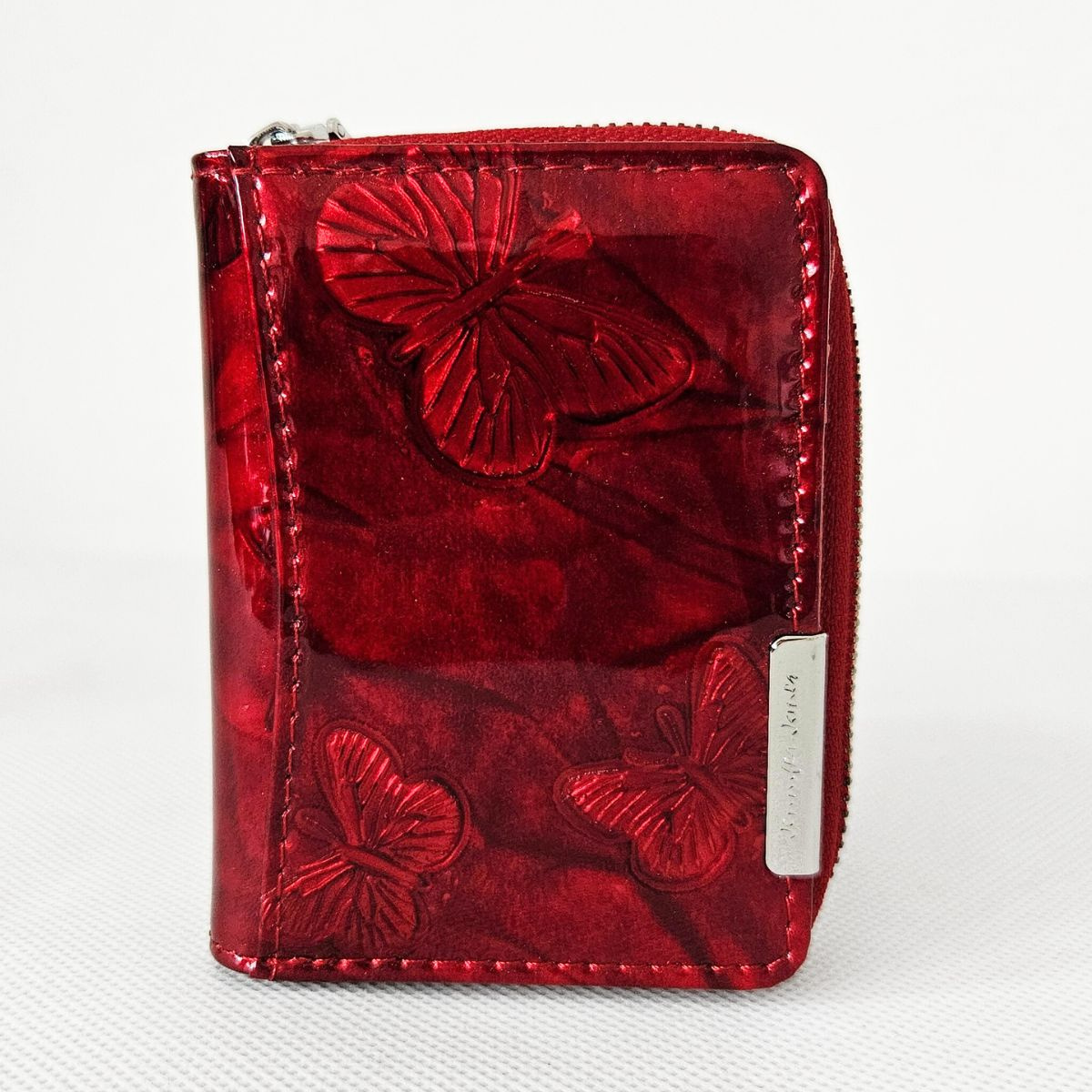 Malá dámska kožená peňaženka červená SCARLETT