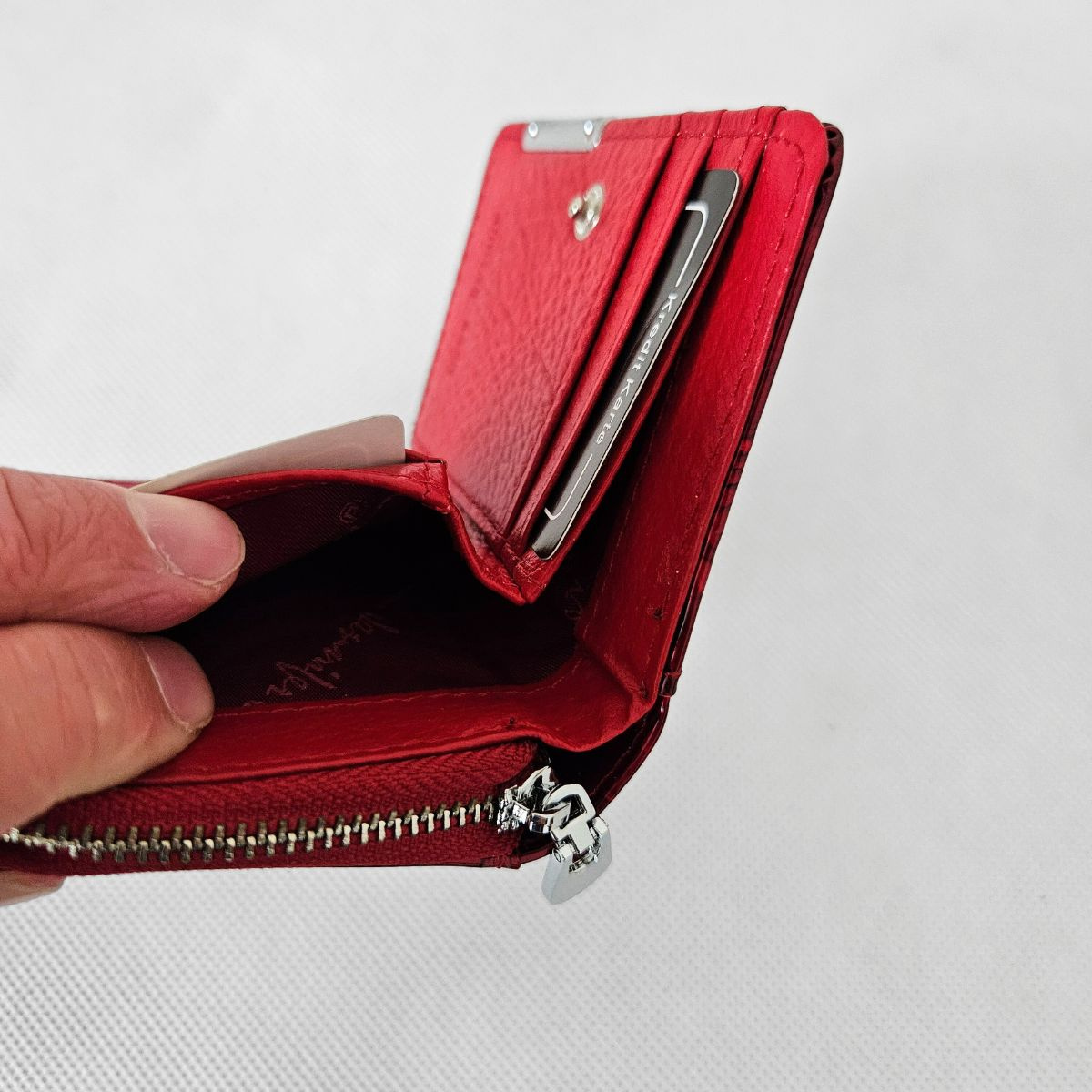 Malá dámska kožená peňaženka červená SCARLETT