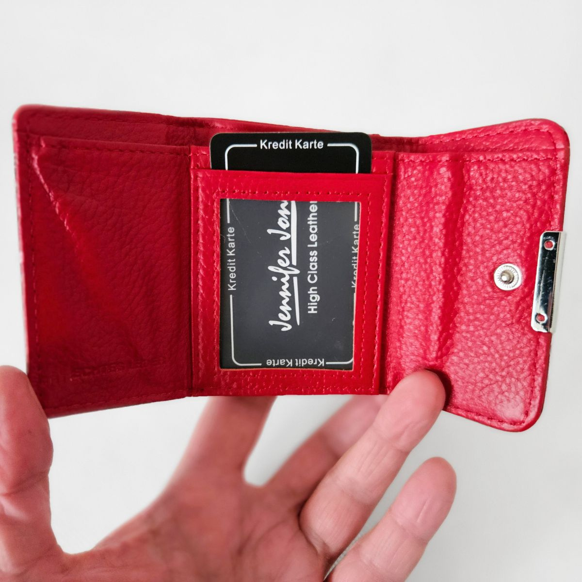 Malá dámska kožená peňaženka červená VIVIENNE