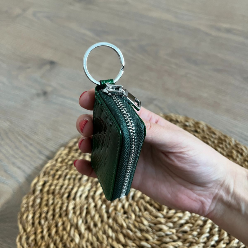 Dámske kožené puzdro na kľúče zelené NOX