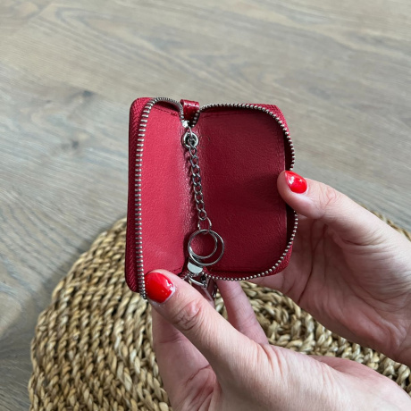 Dámske kožené puzdro na kľúče červené NOX