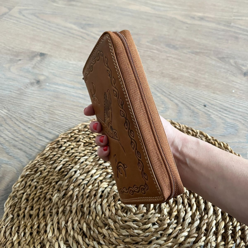 Dámska kožená peňaženka tan MAYA