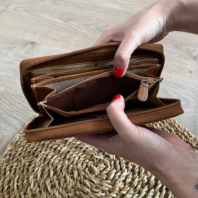 Dámska kožená peňaženka tan MAYA