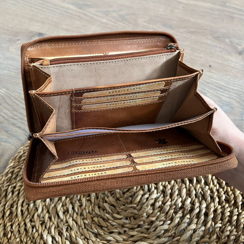 Dámska kožená peňaženka tan MAYA