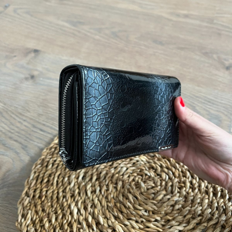 Dámska kožená peňaženka čierna LORNA