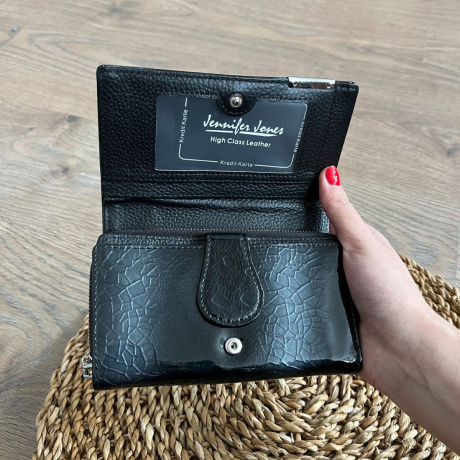 Dámska kožená peňaženka čierna LORNA