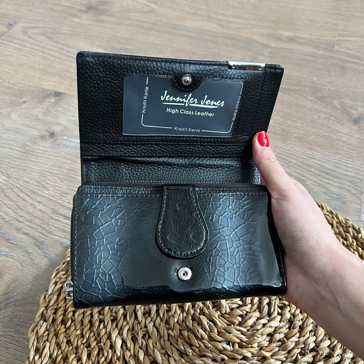 Dámska kožená peňaženka čierna LORNA