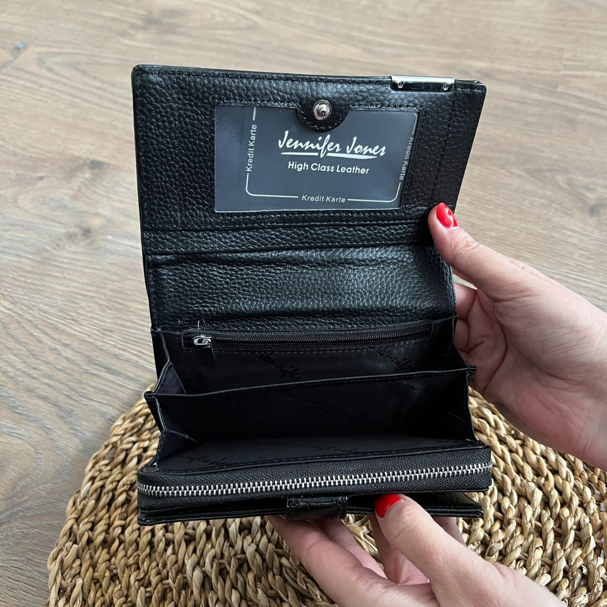 Dámska kožená peňaženka čierna LORNA