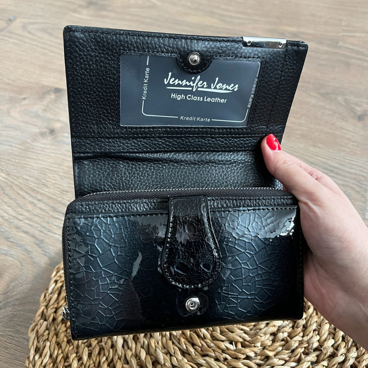 Dámska kožená peňaženka čierna LORNA