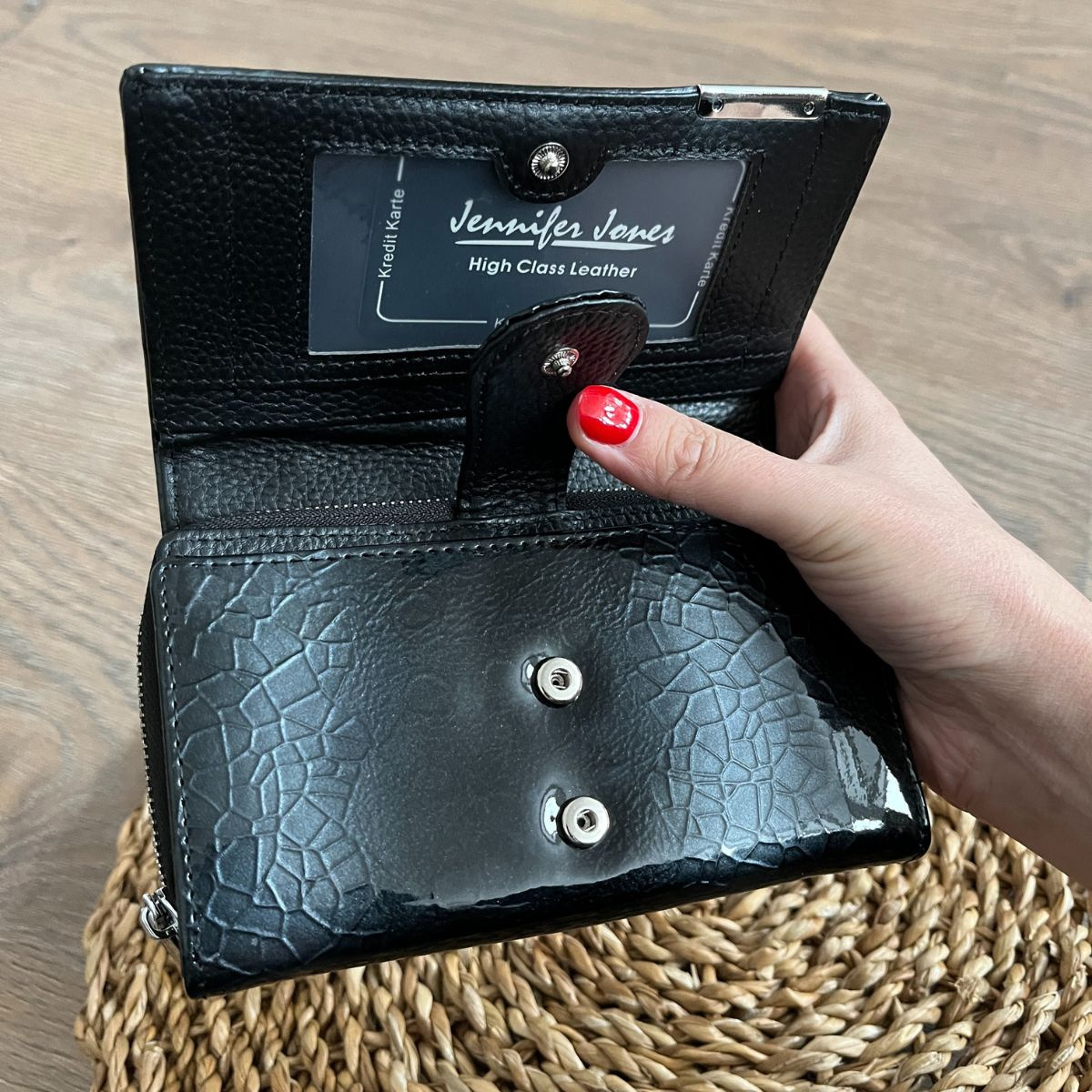 Dámska kožená peňaženka čierna LORNA