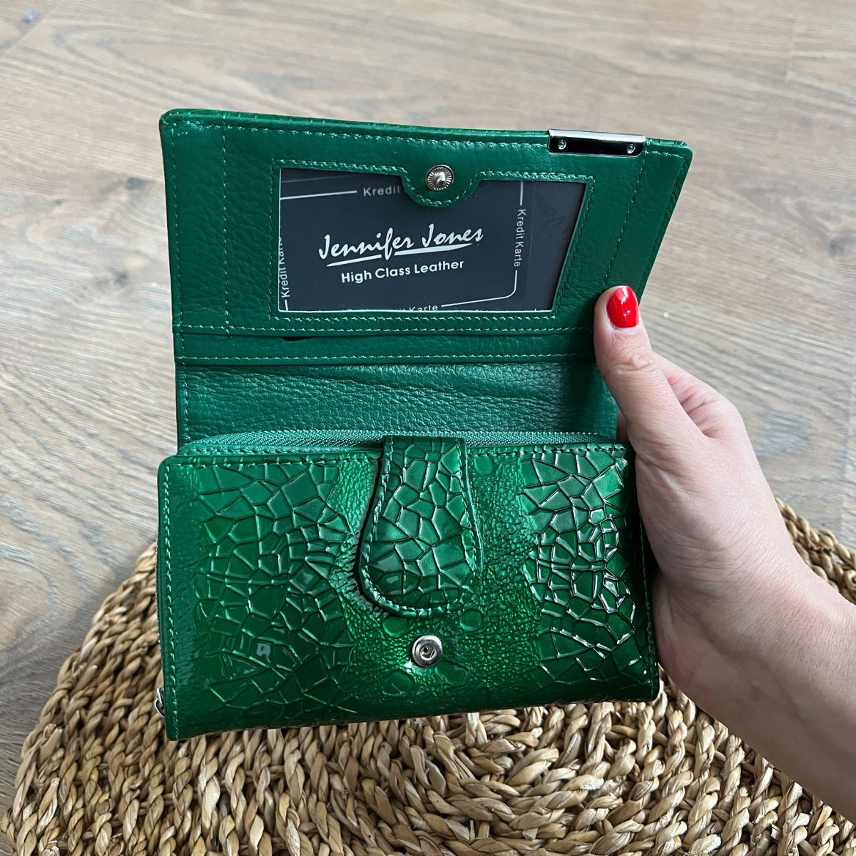 Dámska kožená peňaženka zelená LORNA