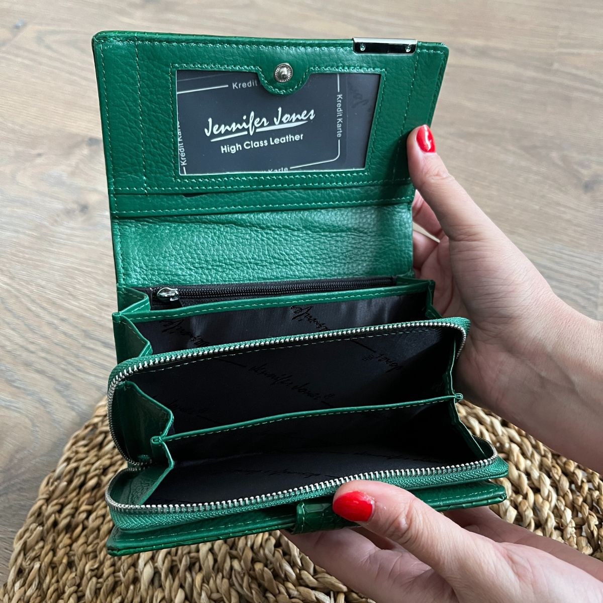 Dámska kožená peňaženka zelená LORNA