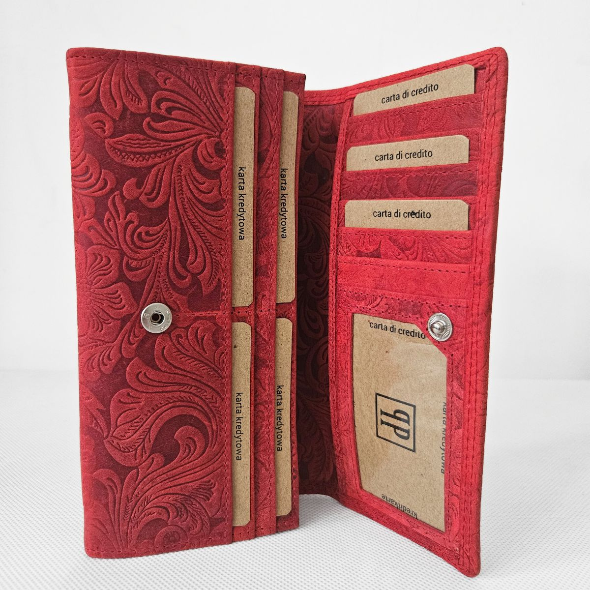 Dámska kožená červená peňaženka LENORA