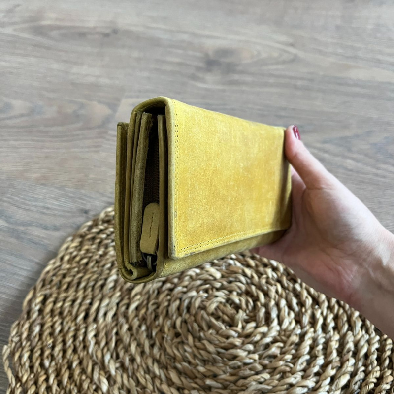 Dámska kožená peňaženka žltá KRISTIN