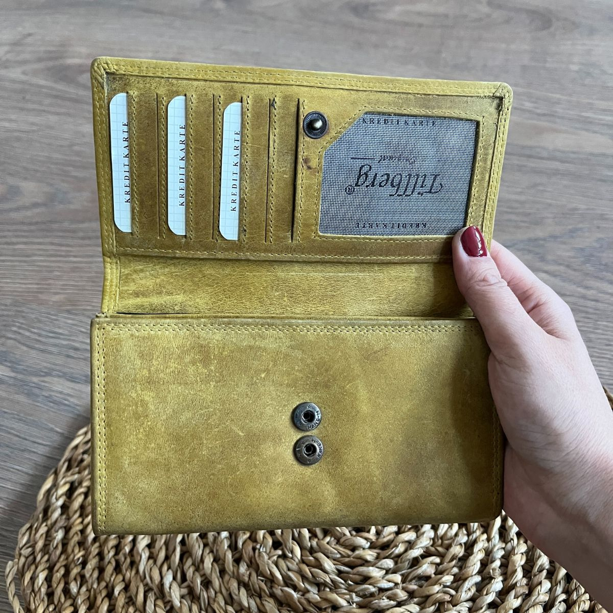 Dámska kožená peňaženka žltá KRISTIN