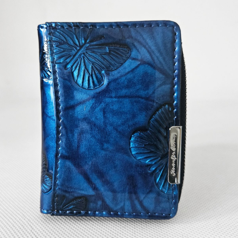 Malá dámska kožená peňaženka modrá SCARLETT