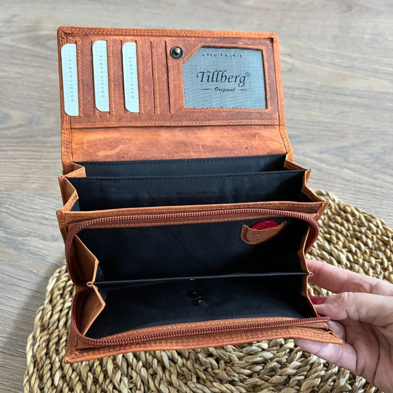 Dámska kožená peňaženka oranžová KRISTIN