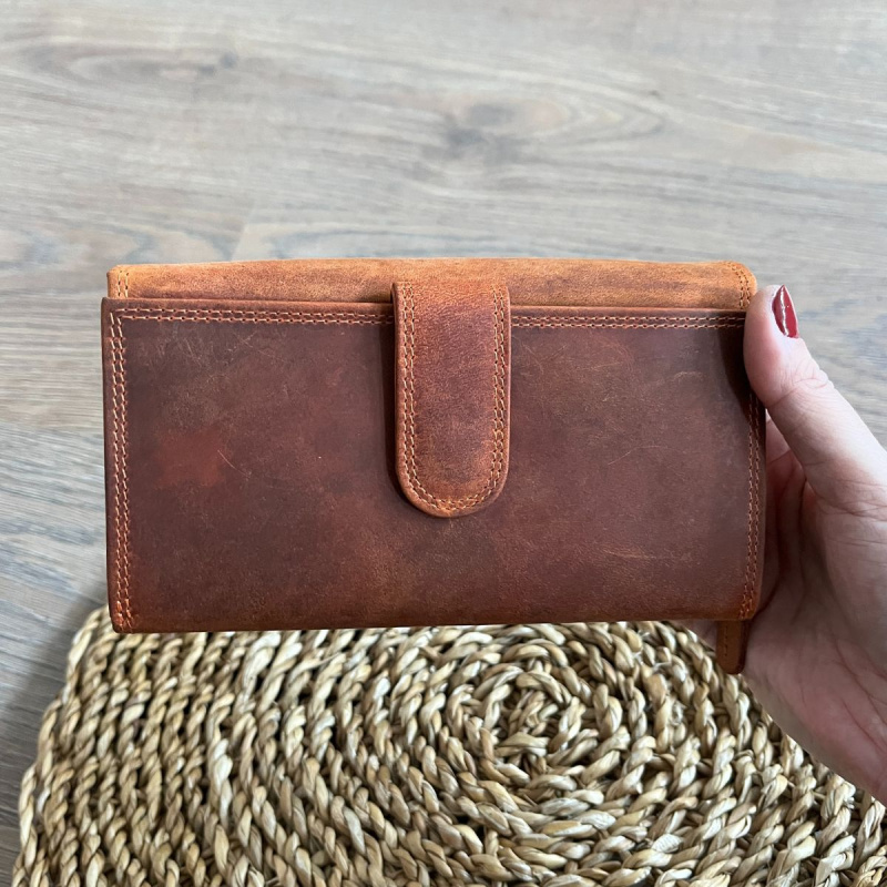 Dámska kožená peňaženka oranžová KRISTIN