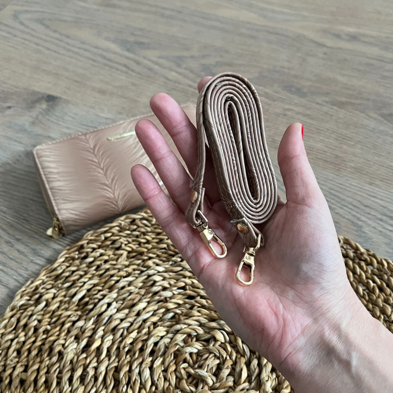 Dámska kožená kabelka-peňaženka béžová KIM