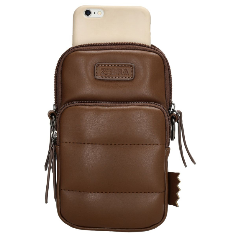 Dámska kabelka na mobil hnedá SIDNEY