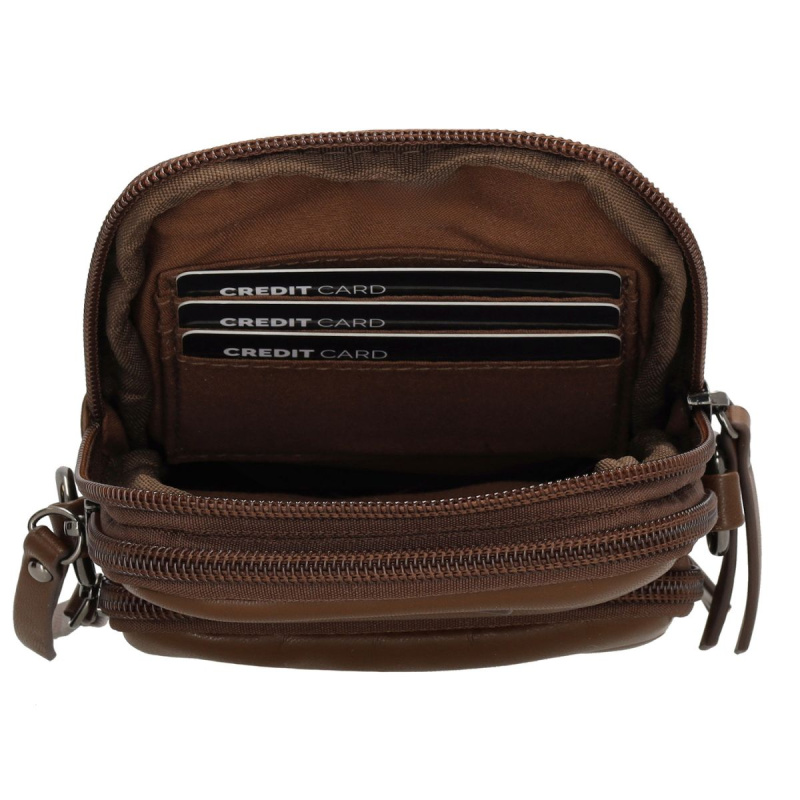 Dámska kabelka na mobil hnedá SIDNEY