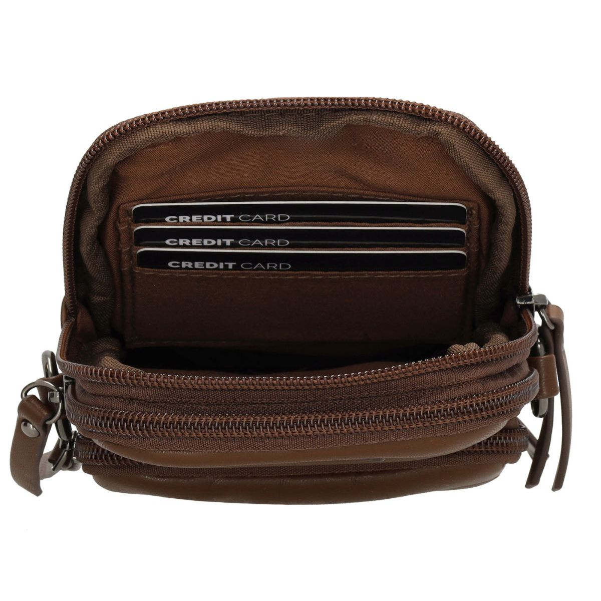 Dámska kabelka na mobil hnedá SIDNEY