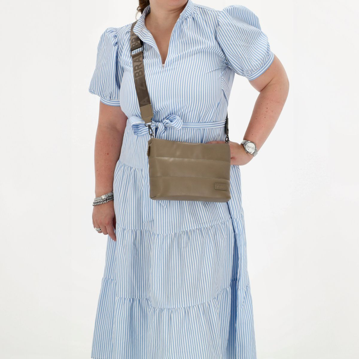 Dámska crossbody kabelka taupe MINETA