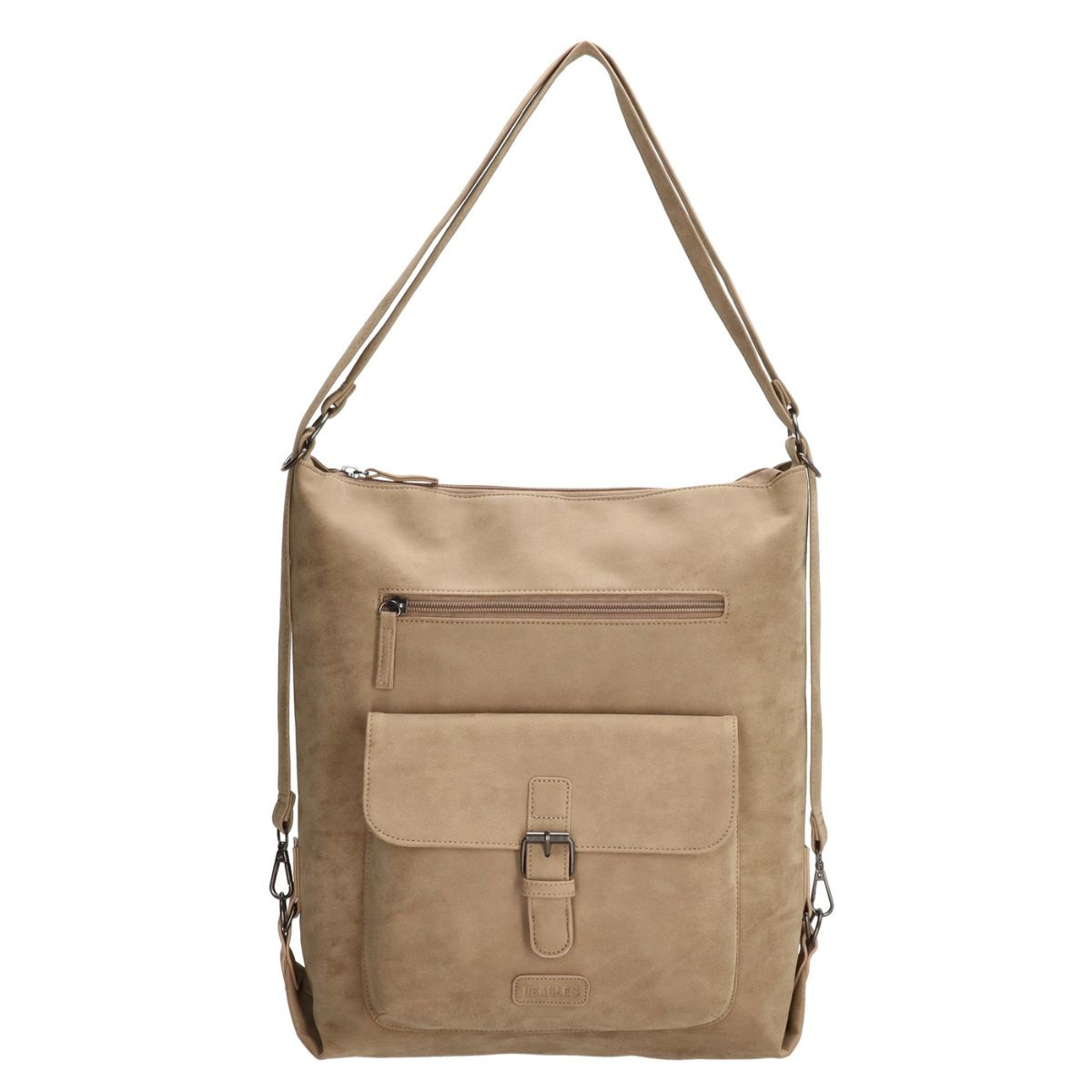 Dámska kabelka na rameno vo farbe taupe, kabelkoruksak, kabelkobatoh