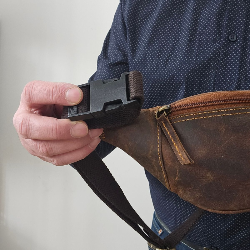 Pánska kožená hnedá vintage ľadvinka Peruzzi