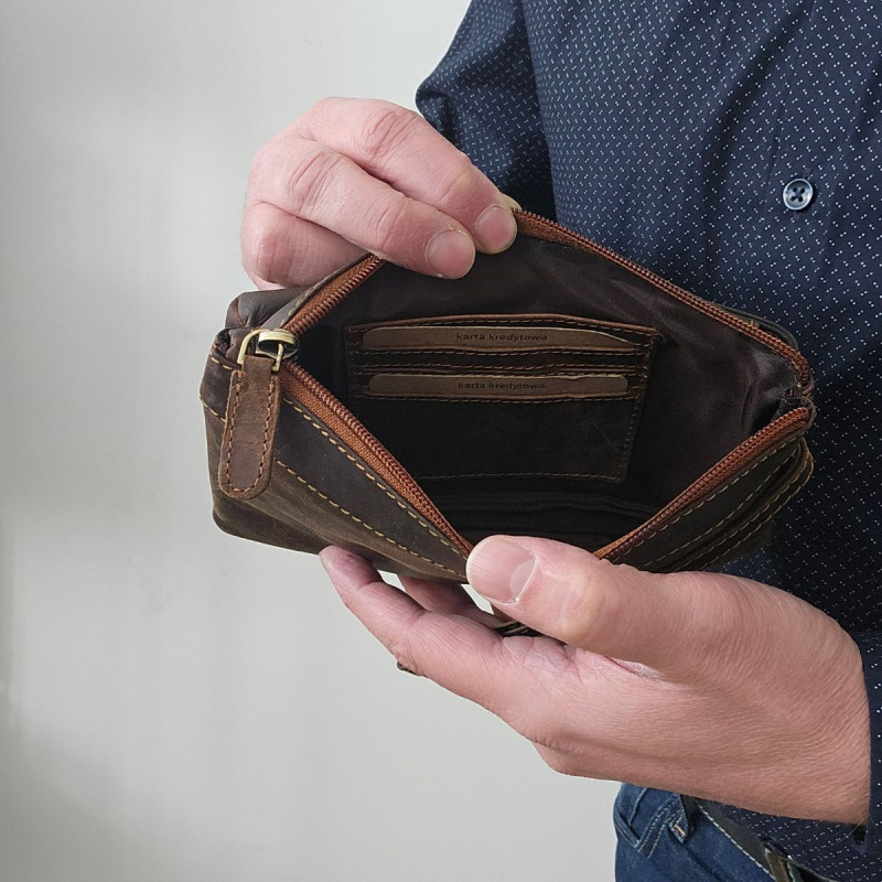 Kožená pánska hnedá príručná taška ODIN