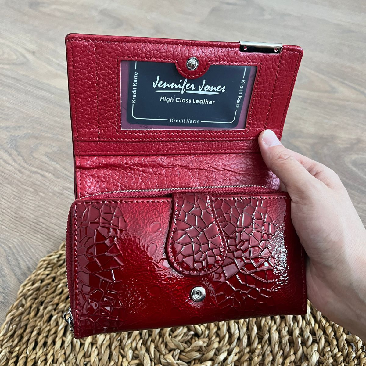 Dámska kožená peňaženka červená LORNA