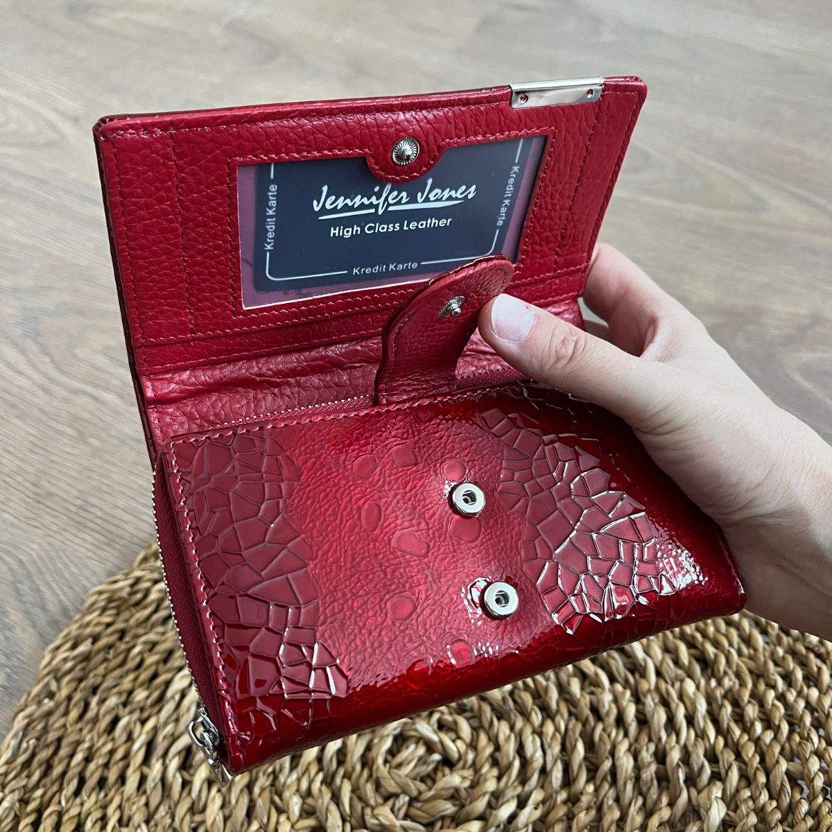 Dámska kožená peňaženka červená LORNA