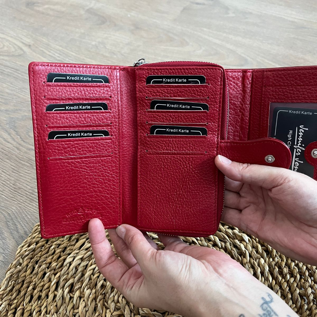 Dámska kožená peňaženka červená LORNA