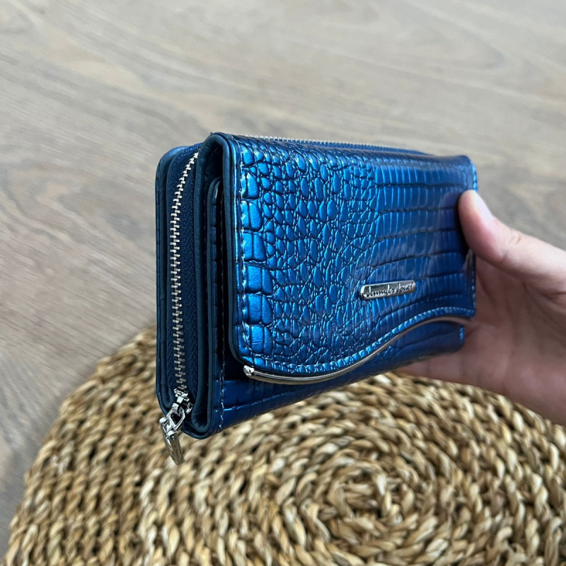 Dámska kožená peňaženka modrá LAURA