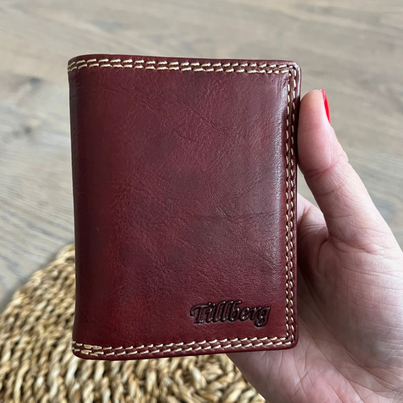 Malá pánska kožená peňaženka červená