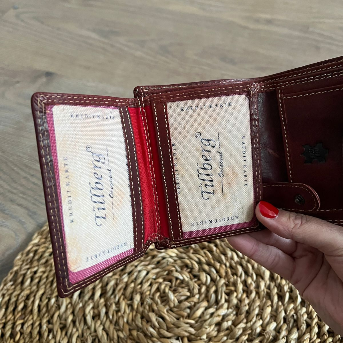 Malá pánska kožená peňaženka červená LENNY