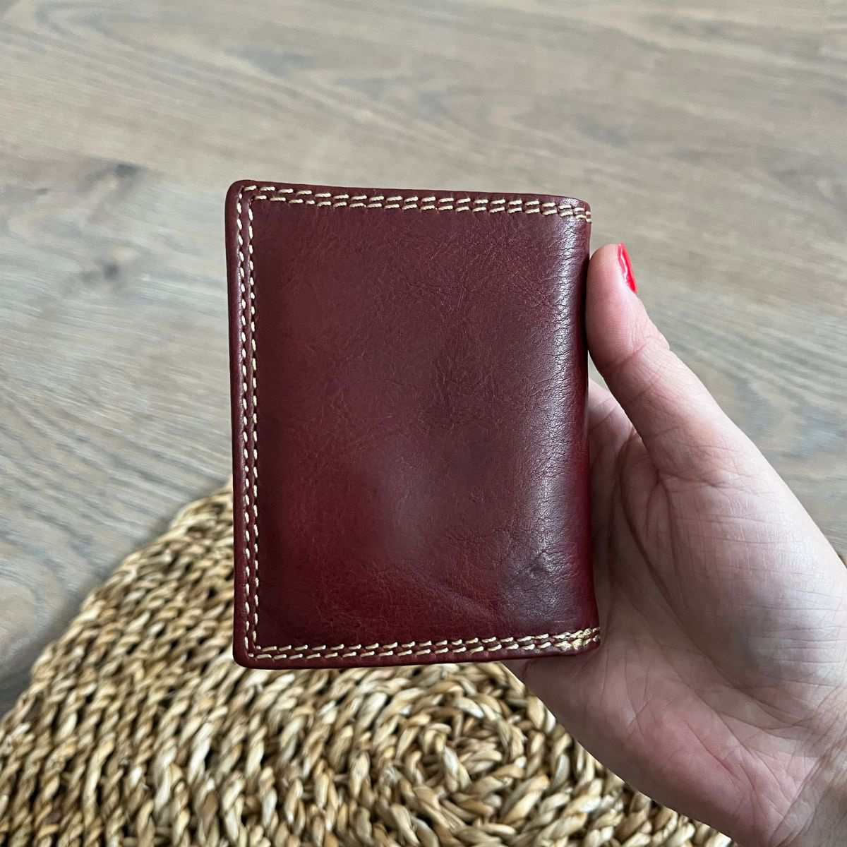 Malá pánska kožená peňaženka červená LENNY