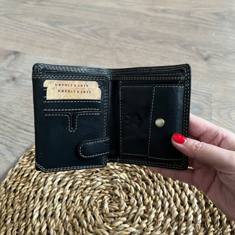 Malá pánska kožená peňaženka čierna LENNY