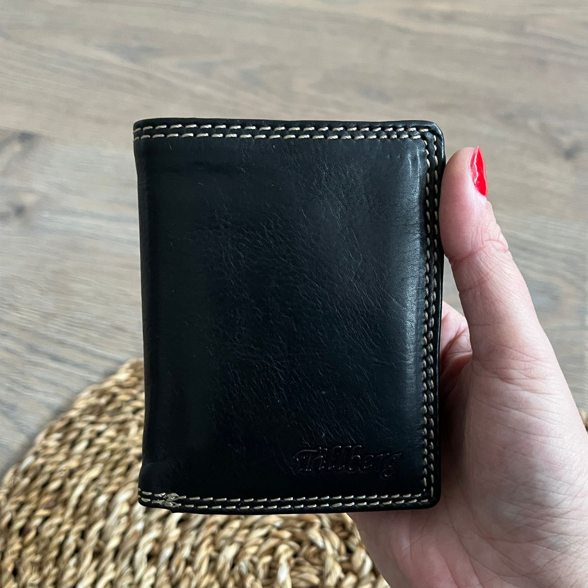 Malá pánska kožená peňaženka čierna LENNY