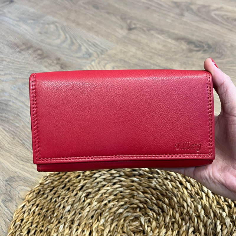 Dámska kožená peňaženka červená EMILY