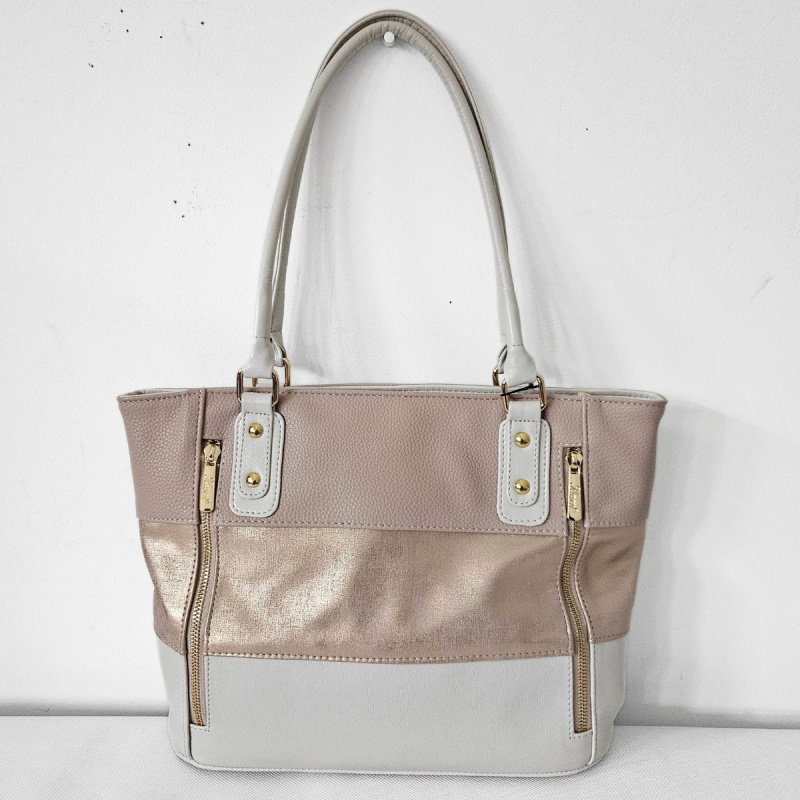 Dámska béžovo-púdrová kabelka na rameno EVIE